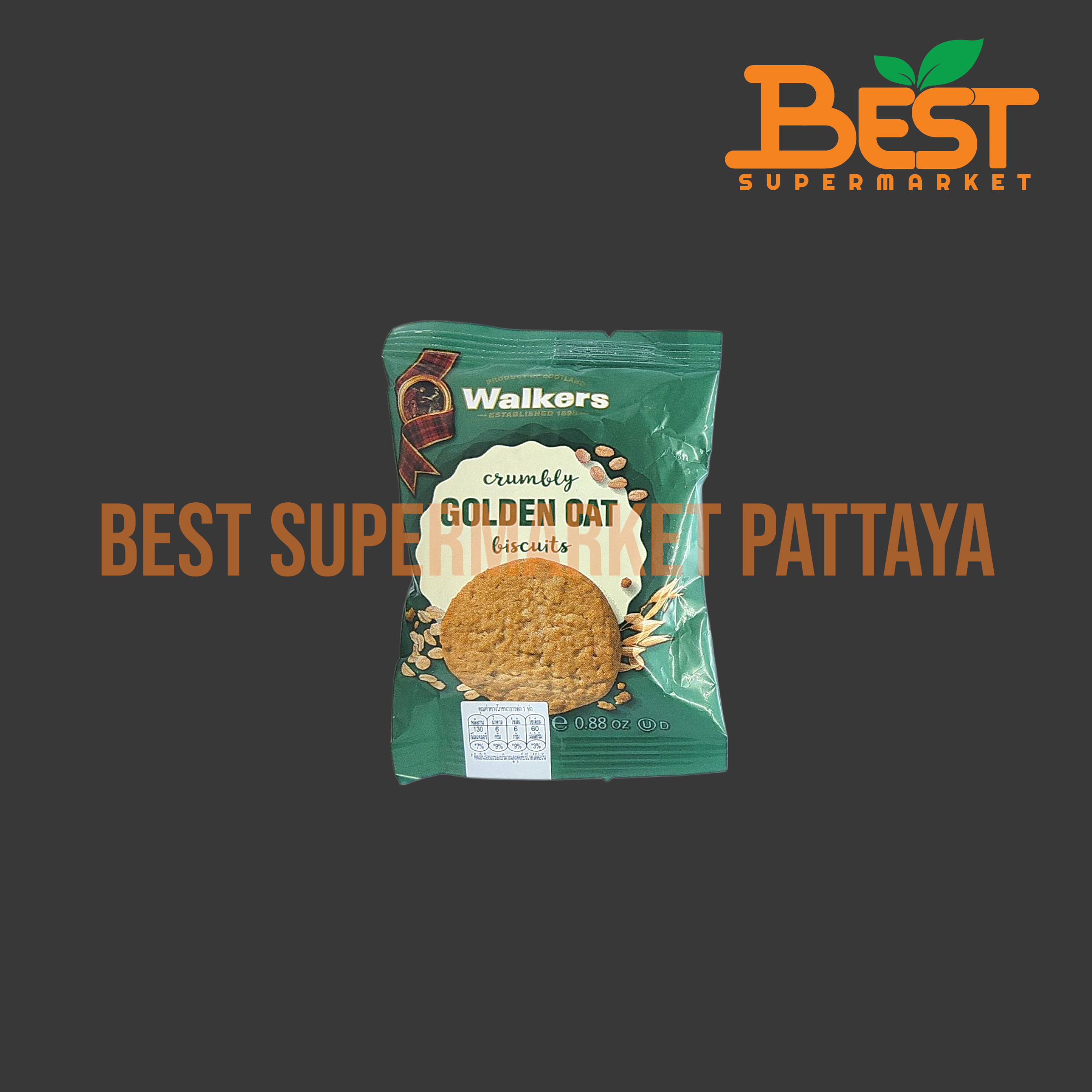 วอล์คเกอร์ส บิสกิตข้าวโอ๊ตผสมโกลเด้นไซรัป 25 กรัม.Walkers Golden Oat Biscuits 25g.