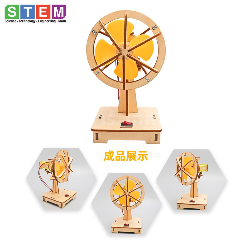 T-M215 ชุดประกอบไม้ พัดลมไฟฟ้า พัดลมไม้ Electric Fan Wooden kit STEM Education ของเล่นเสริมทักษะ เสริมพัฒนาการ ชุดเรียนรู้ ชุดทดลอง