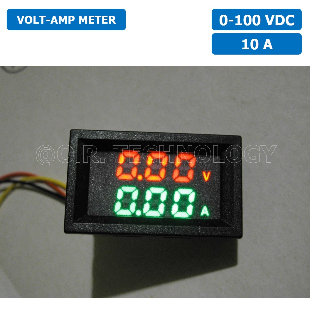 (1ชิ้น) MV430 DC 0-100V 10A เครื่องวัดแรงดัน และกระแสไฟฟ้า LED Voltmeter Current meter Amp meter Dual Digital Meter