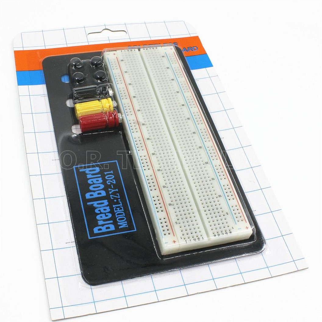 (1ชิ้น) AA248 บอร์ดทดลอง โฟโต้บอร์ด ขนาด 830 ช่อง ZY-201 830 Points Soldless Breadboard