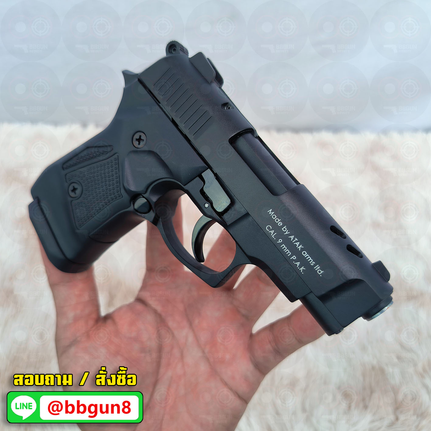 Blank GUN Zoraki 2914 - T สีดำ แบลงค์กัน (แถมกล่องใส่ปืน) รอบ EU ปลายส้ม