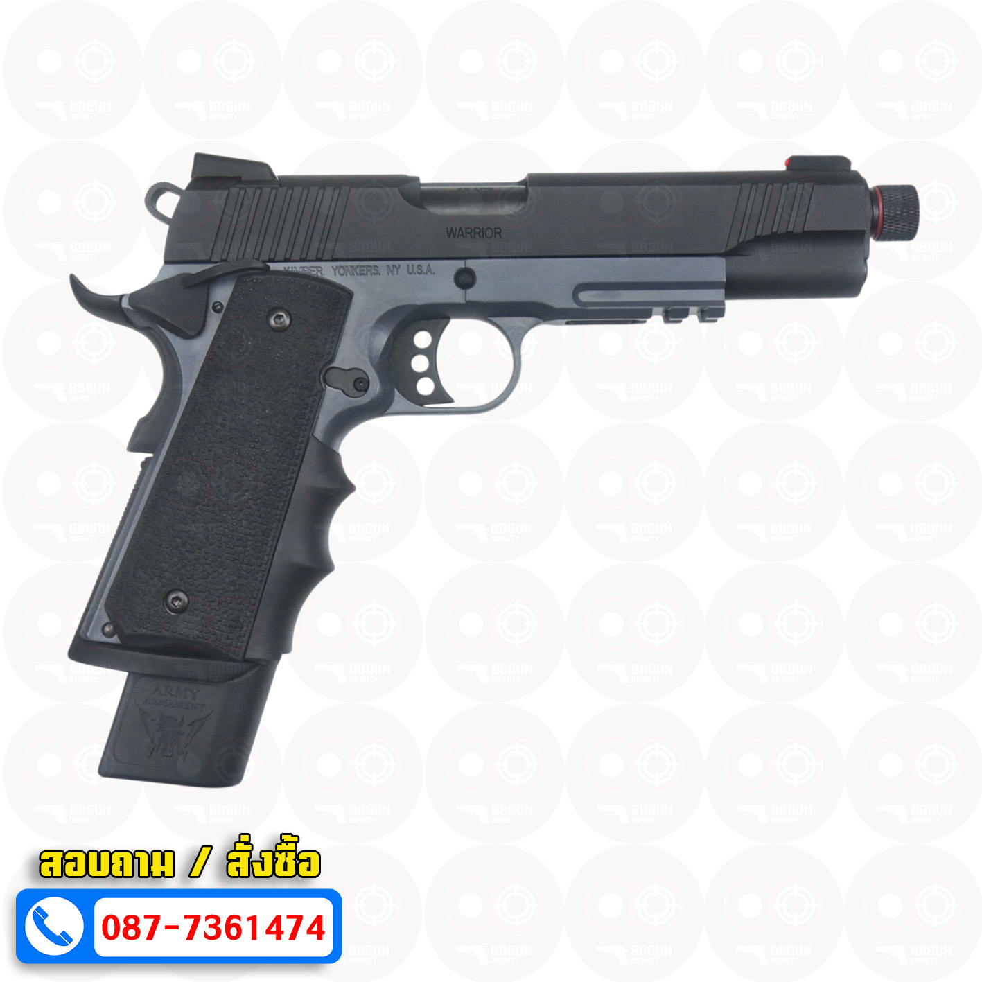 บีบีกันอัดแก๊ส Army Armament R32-2 Kimber Custom สีดำเทา (Grey) BB GUN