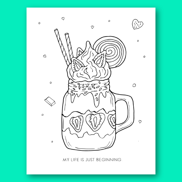 สมุดระบายสีมิลค์เชคแฟนซี Monster Milkshake Coloring Book