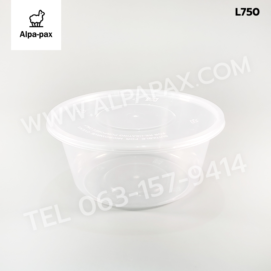 ถ้วยอาหารพลาสติก+ฝา 750ml. (ลัง 300ใบ) กล่องไมโครเวฟ กล่องข้าว กล่องอาหาร กล่องใส่อาหาร