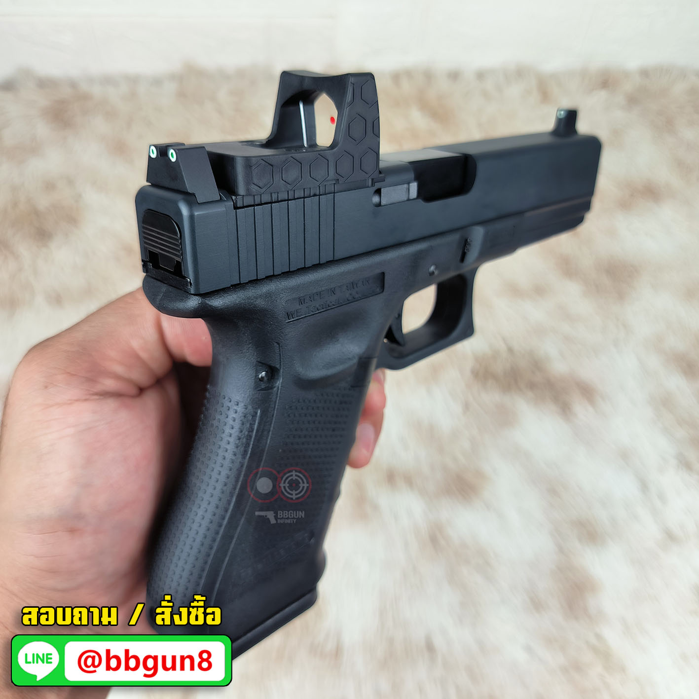 Glock 17 Gen 4 MOS - WE (แถมแผ่นเพลท RED DOT ศูนย์ปืนยกสูง เสริมด้าม)