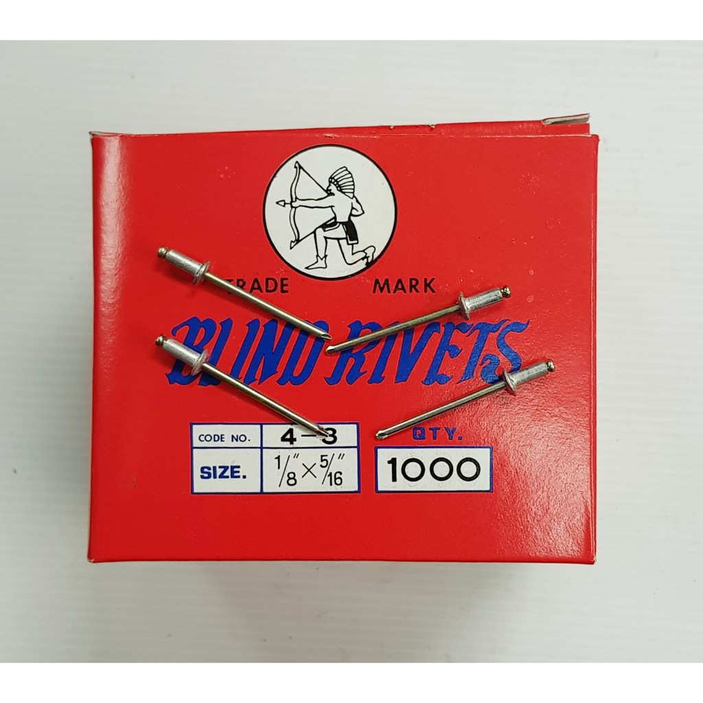 ตะปูยิงรีเวท Rivet ตราคนป่า หมุดย้ำ อุปกรณ์เครื่องมือช่าง ผลิตจากอลูมิเนียมที่มีคุณภาพดี