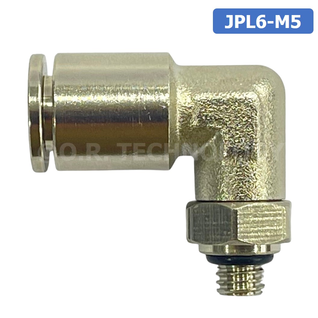 (1ชิ้น) JPL6-M5 ข้อต่อลม เกลียวนอก งอ90° สแตนเลส STAINLESS Male Thread Elbow Pipe Quick Fittings Connector ข้อต่อลมสแตนเลส ข้องอ