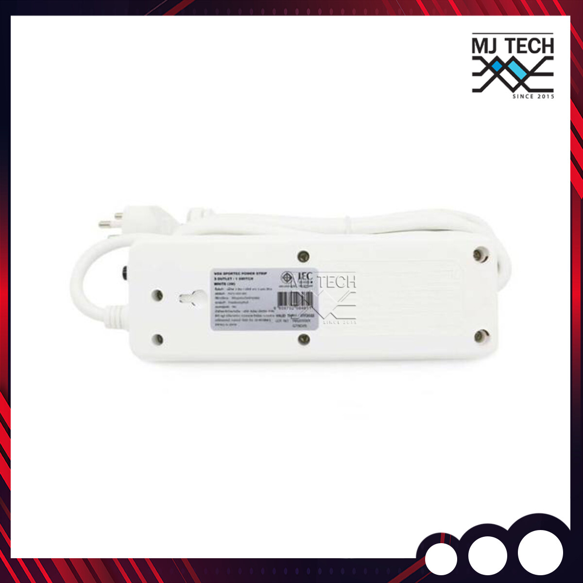 VOX ปลั๊กไฟมาตรฐาน มอก. รุ่น P-130 ปลั๊กไฟ 3 ช่อง 1 สวิทซ์ ความยาวสาย 5 เมตร รับประกัน 3 ปี