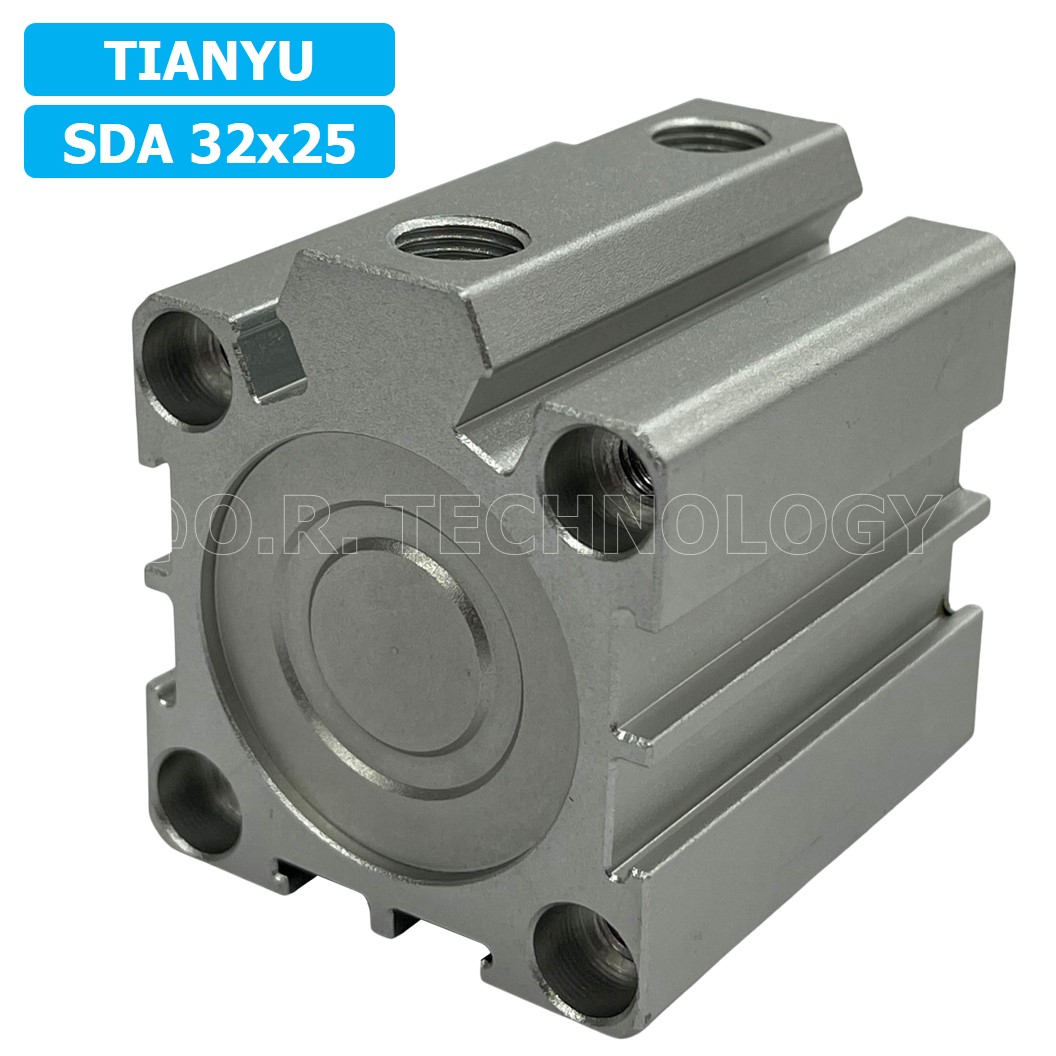(1ชิ้น) SDA 32x25 กระบอกลมคอมแพค กระบอกลม รุ่นคอมแพค Compact Air Cylinder SDA Series แบบคอมแพค
