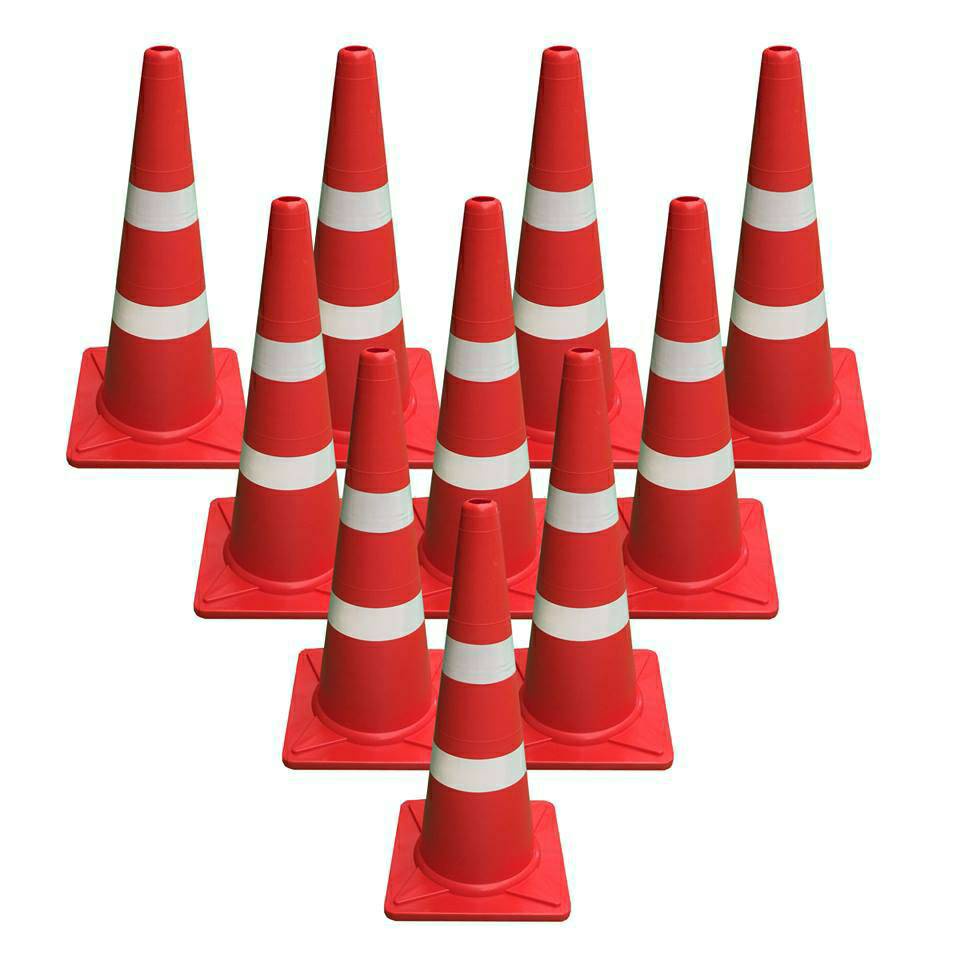 กรวยจราจรสีส้ม คาดเทป 3M ขนาด 70 CM (แพคละ 1 อัน)(ราคารวมแวท) กรวยสีส้ม พร้อมแถบสะท้อนแสง {รหัสสินค้า2700112901}