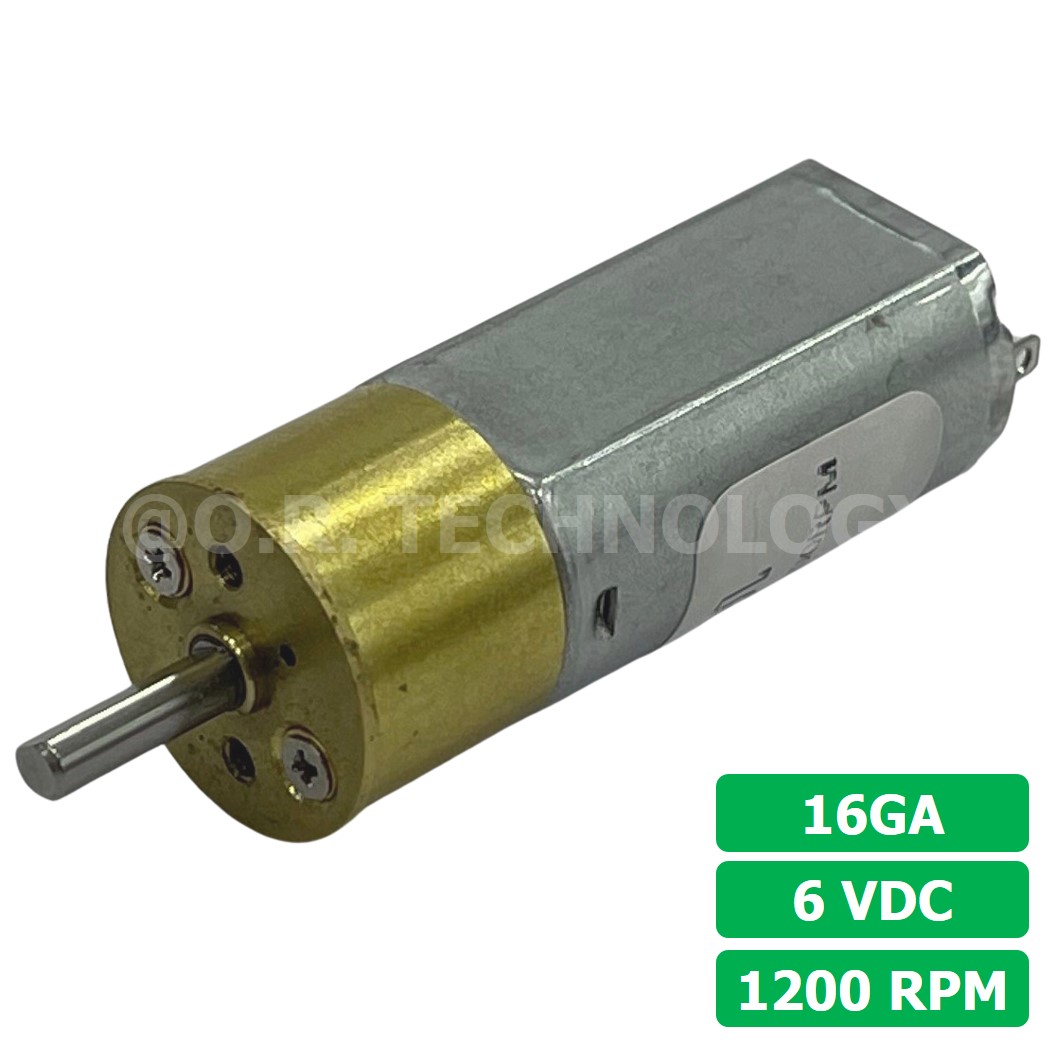 (1ชิ้น) 16GA 6VDC 1200RPM มอเตอร์ มอเตอร์เกียร์ Gear Motor DC 16GA แกนขนาด 3mm D Shaft มอเตอร์ทดเฟือง มอเตอร์รถ