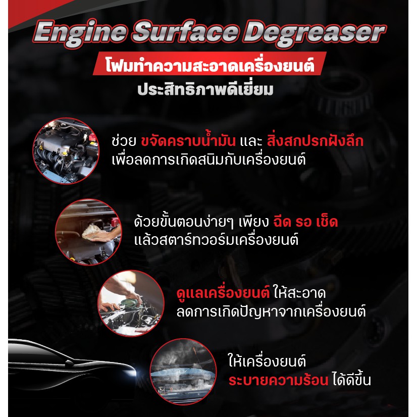 สเปรย์ทำความสะอาดห้องเครื่อง UT ENGINE ขนาด 650ml. สเปรย์โฟมทำความสะอาดภายใน สเปรย์ขจัดคราบ สเปรย์ทำสะอาดห้องเครื่อง