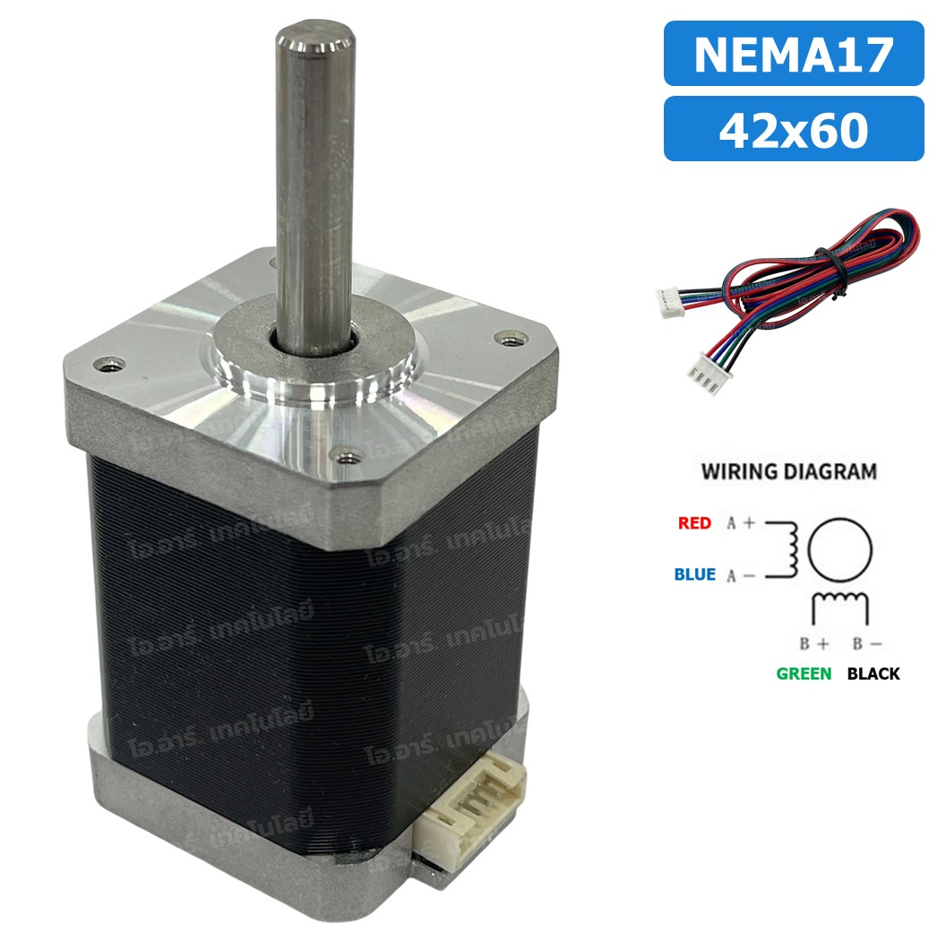 NEMA17 42x60 สเต็ปเปอร์มอเตอร์ พร้อมสาย Stepper Motor NEMA17 with cable 1000mm สเต็ปปิ้งมอเตอร์ Stepping Motor สเตปมอเตอร์ Step motor