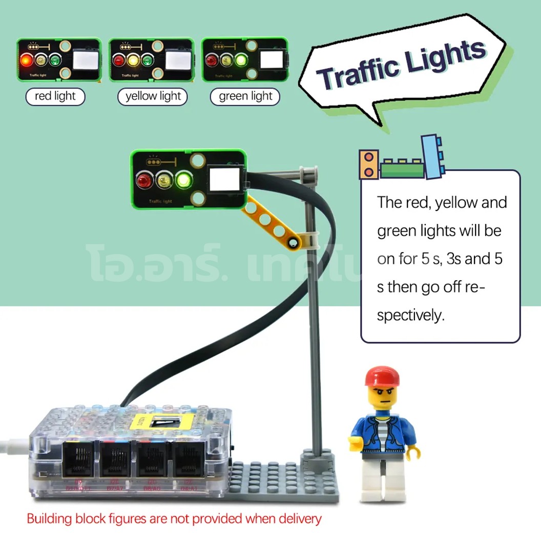 KEYESTUDIO KD3017 ชุดตัวต่อ Kidsbits Intelligent Traffic System Kit with Lego for Arduino STEM Education DIY Kit ชุดระบบจราจรอัจฉริยะ Kidsuno