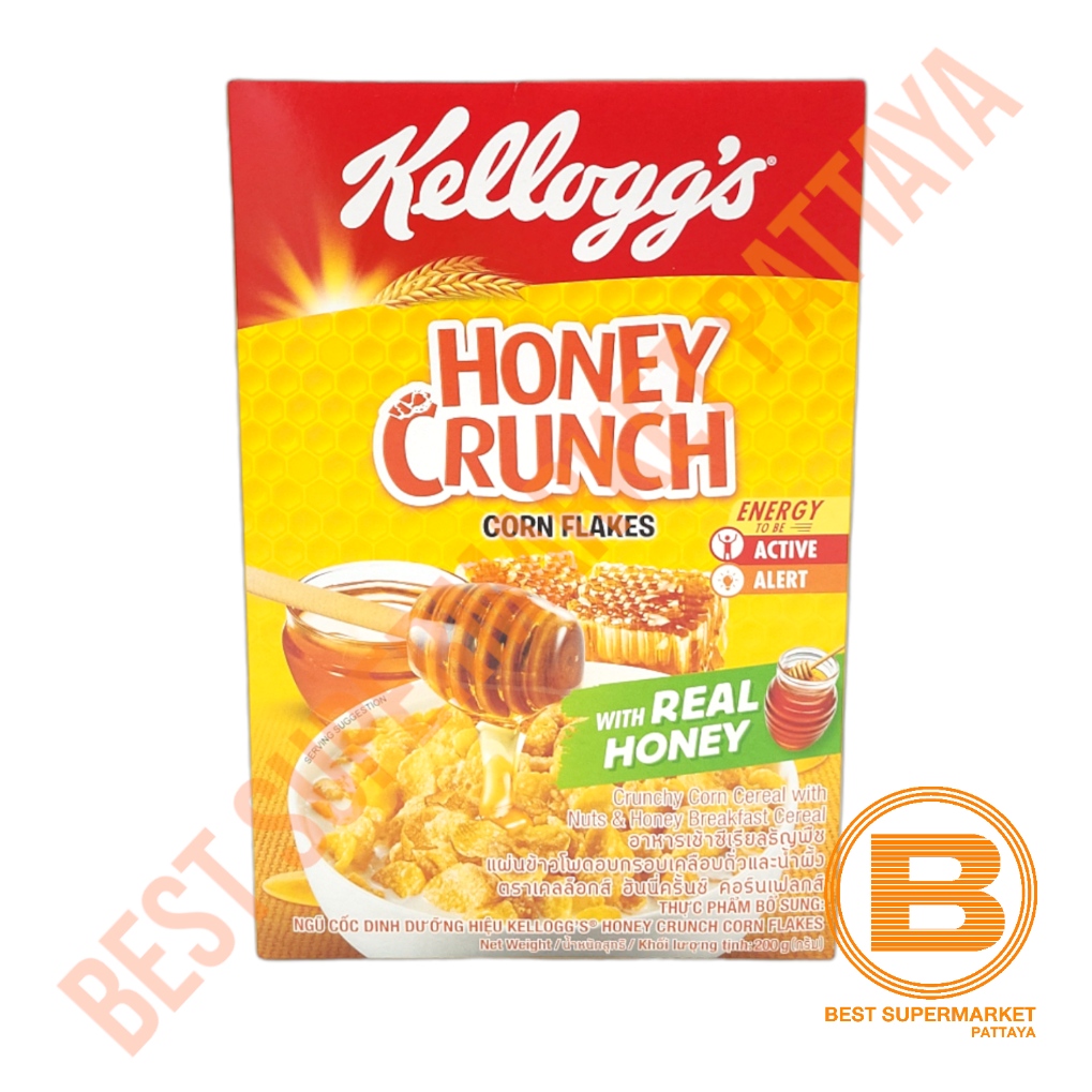 เคลล็อกส์ คอร์นเฟลกส์ ฮันนี่ครั้นช์ 200 กรัม Kellogg's Honey Crunch Corn Flakes 200 g.