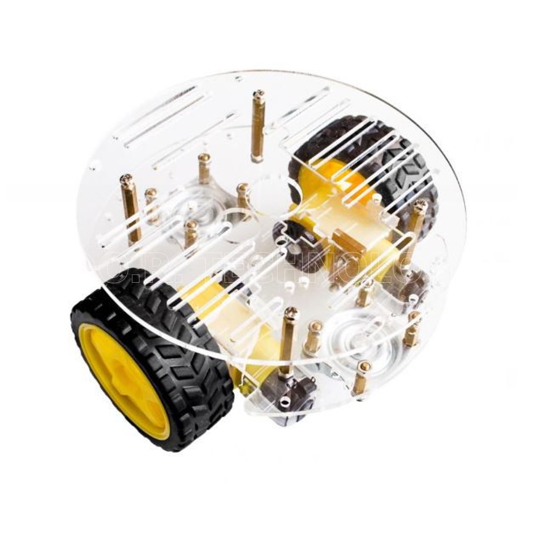 (1ชิ้น) AD059 ชุดโครงรถ โครงรถ โครงรถกลม โครงรถของเล่น 2ชั้น พร้อมรางถ่าน และมอเตอร์ 2WD Mini Round Double-Deck Smart Robot Car Chassis DIY Kit arduino