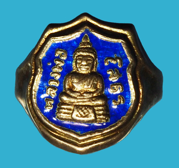 *36767 แหวนเงินลงยาสีน้ำเงิน พระพุทธโสธร วัดโสธรวรวิหาร ฉะเชิงเทรา สภาพสวย ไม่ได้ใช้ 25