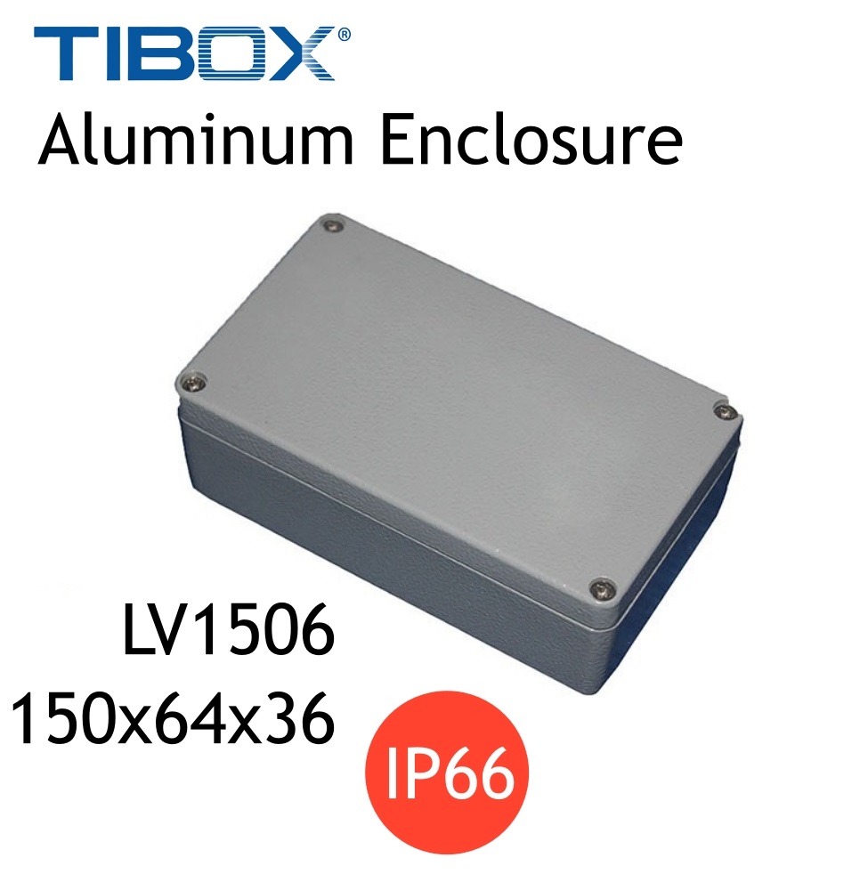 LV1506 กล่องอลูมิเนียมพร้อม (Aluminum Enclosure IP66) Size :W150×H64×D36 mm...TIBOX