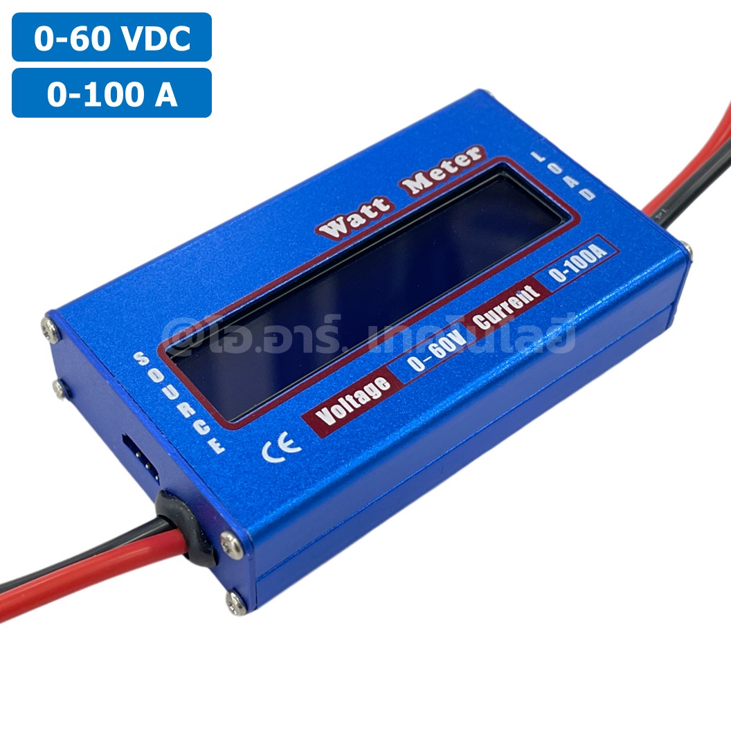 DC Watt Meter 0-60V 0-100A วัตต์มิเตอร์ ดิจิตอลโวลต์แอมป์มิเตอร์ Digital Volt-Amp Meter เพาเวอร์มิเตอร์ Power meter มิเตอร์วัดพลังงาน 60VDC 100A LCD1602