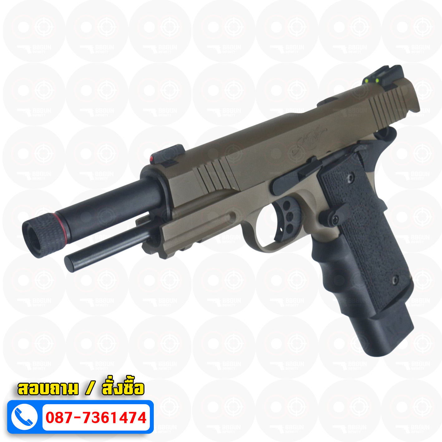 บีบีกันอัดแก๊ส Army Armament R32-1 Kimber Custom สีทราย (Tan) BB GUN