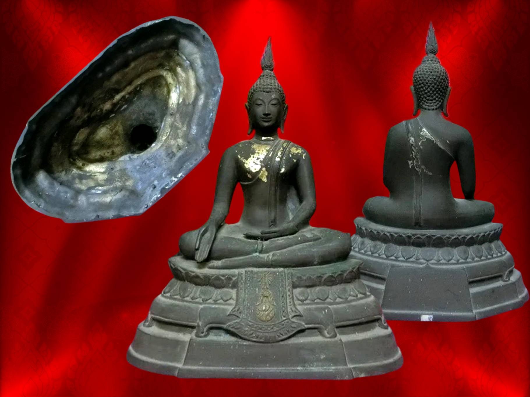 พระบูชา ภปร. ขนาดหน้าตัก 5 นิ้ว ปี 2508 วัดบวรนิเวศวิหาร บล๊อคเสริมยุคต้นๆ งามและหายากสุดๆ