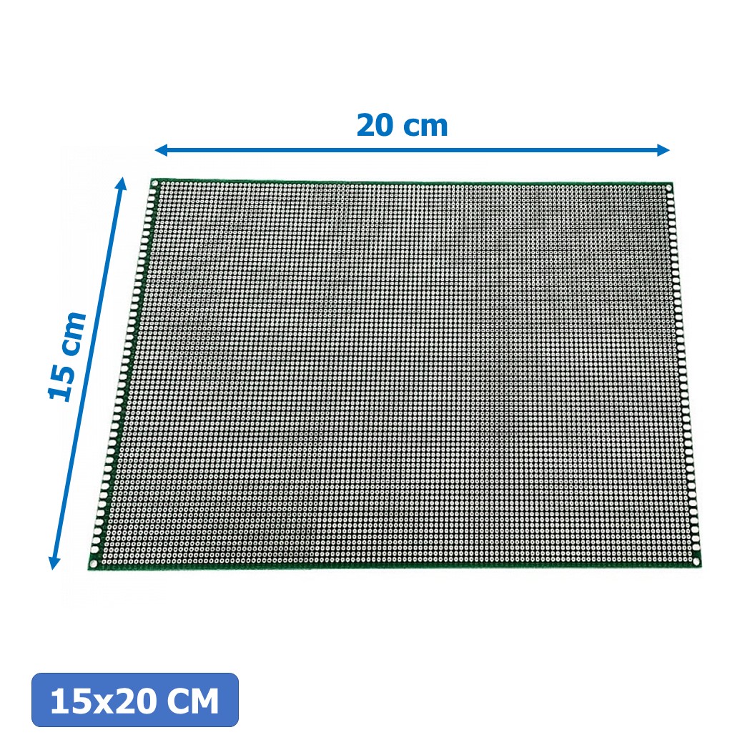 (1ชิ้น) NC052 แผ่น PCB แผ่นปริ้น แบบ 2หน้า แผงไข่ปลา บอร์ดไข่ปลา แผ่นทดลอง ขนาด 15x20 cm Universal PCB Prototype Board Double-Side 2.54mm Hole pitch