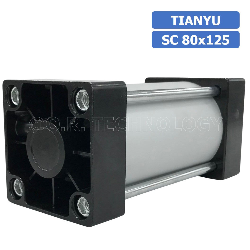(1ชิ้น) SC 80x125 กระบอกลม รุ่นมาตรฐาน กระบอกลม 4 เสา Standard Cylinder Air Pneumatic แบบสี่เสา