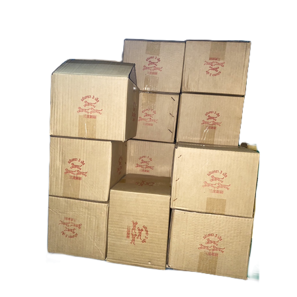 แปรงรูปไข่ ลวดทองเหลือง ตรา 3 เสือ(ราคารวมแวท) บรรจุ 1โหล แปรงทองเหลืองขัดพื้น หนาพิเศษ แปรงขจัดคราบ {0407710601}