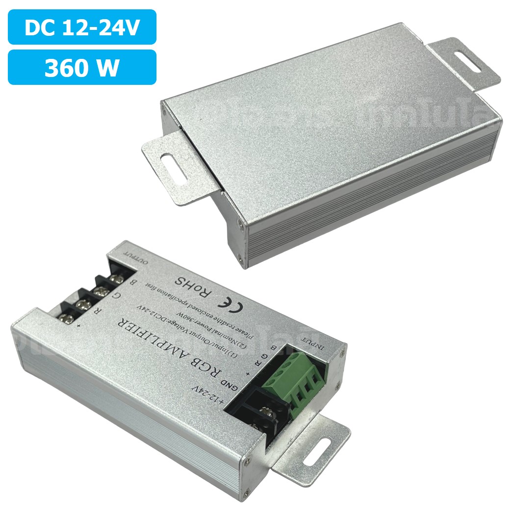 RGB AMP-360W อุปกรณ์ขยายสัญญาณ LED Repeater LED RGB Amplifier 360W 12-24VDC สำหรับไฟ LED Strip ตัวขยายไฟเส้น