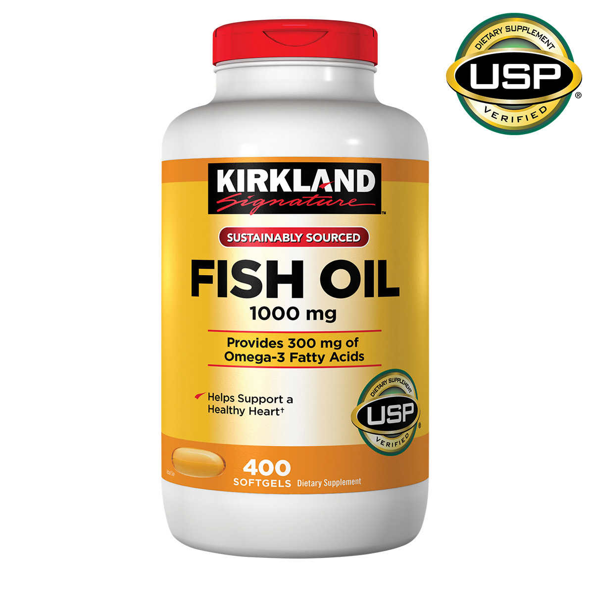 Kirkland OMEGA3 Fish Oil 1000 mg 400 softgels DHA, EPA น้ำมันปลา โอเมก้า จากอเมริกา
