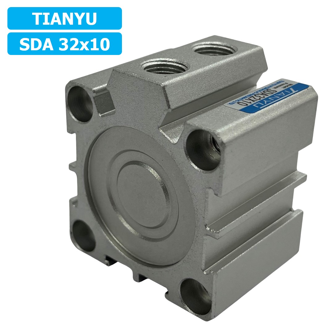 (1ชิ้น) SDA 32x10 กระบอกลมคอมแพค กระบอกลม รุ่นคอมแพค Compact Air Cylinder SDA Series แบบคอมแพค