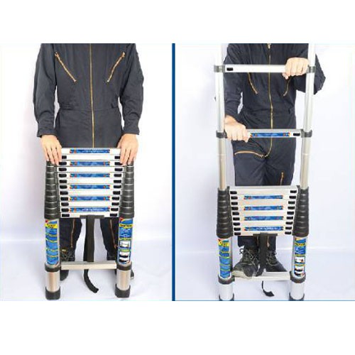 บันไดอลูมิเนียมยืดหดทรงพาด(ราคารวมแวท)บันไดปีนหยิบของ รับน้ำหนักได้ถึง 150กิโลกรัม บันไดพาด บันไดเลื่อน บันไดอลูมิเนียม