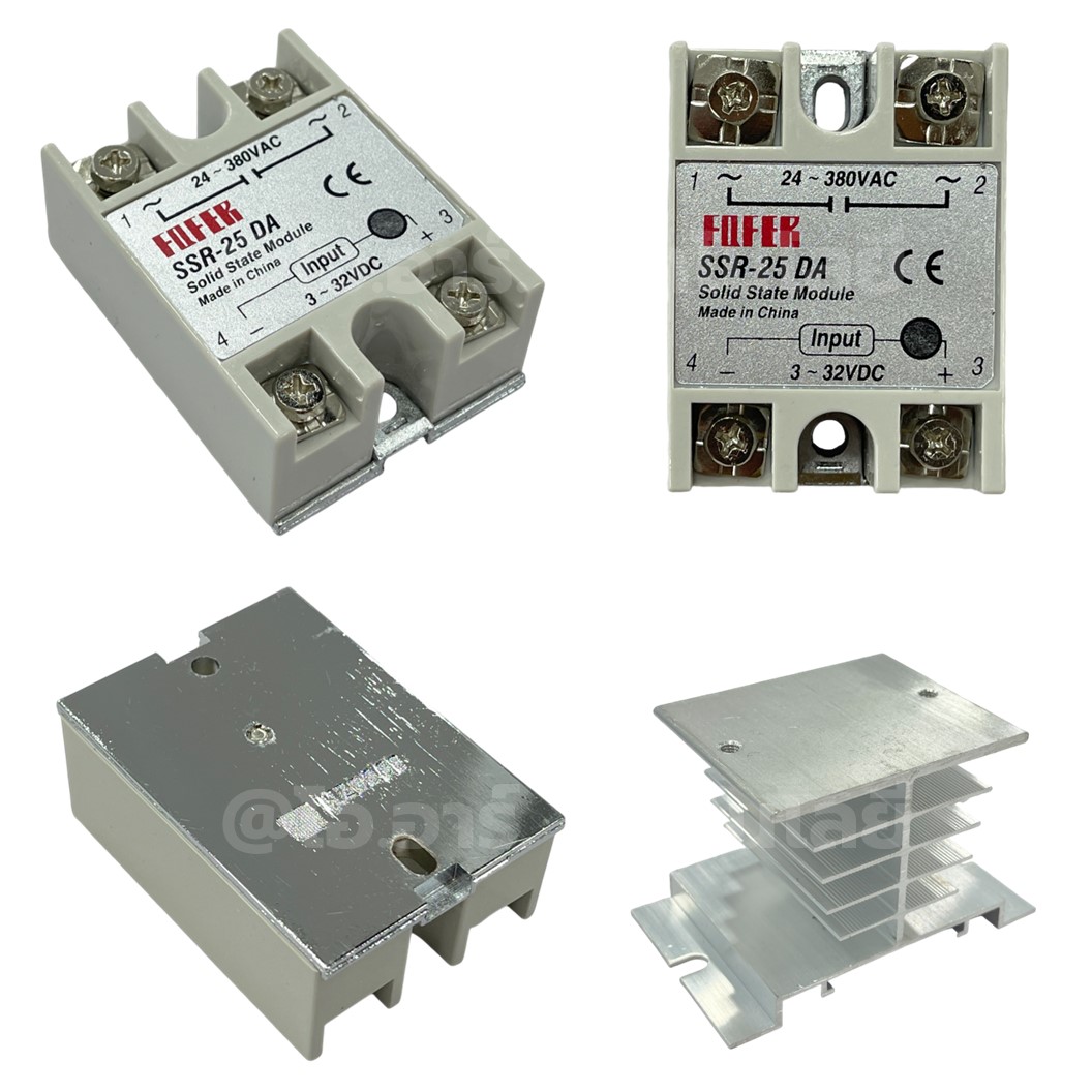 SSR-10DA/25DA/30DA/40DA/50DA/60DA/75DA/80DA/90DA/100DA โซลิดสเตทรีเลย์ Solid State Relay INPUT 3-32VDC, OUTPUT 24-380VAC 10-100A