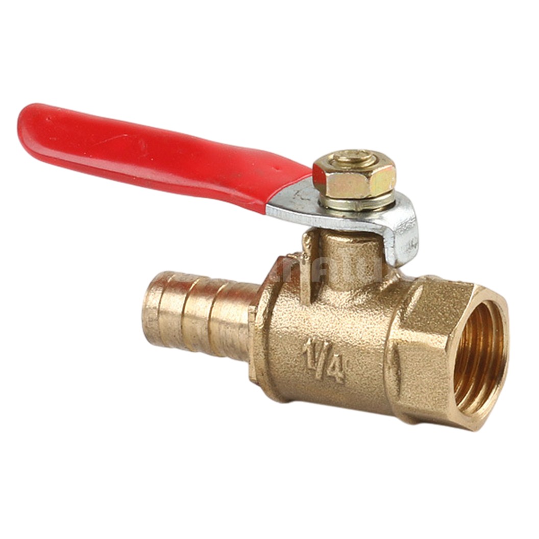 บอลวาล์วทองเหลือง ก้านแดง วาล์วลม ก๊อกลมทองเหลือง บอลวาล์วลม Air Brass Ball Valve วาล์วลมทองเหลือง วาล์วปั๊มลม เกลียวนอก เกลียวใน หางปลาไหล Male, Female thread, Hose tail