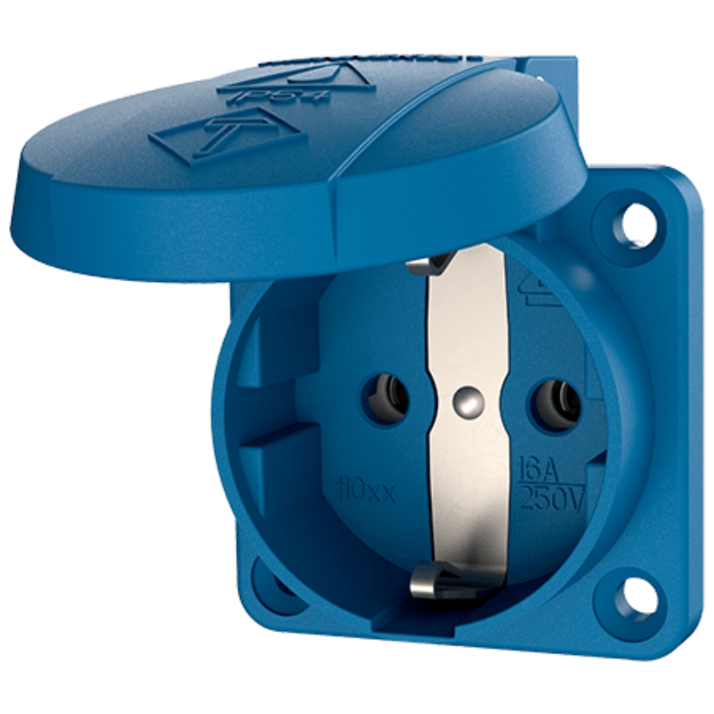 11031 MENNEKES blue ปลั๊กตัวเมียฝัง รุ่น SCHUKO (2P+E) 16A 230V IP54 (Panel mounted socket SCHUKO® 11031)