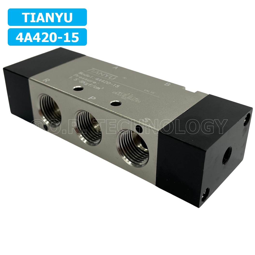 (1ชิ้น) 4A420-15 วาล์วควบคุมด้วยลม 2 ข้าง 5/2 Single Air Control Valve Pneumatic TIANYU