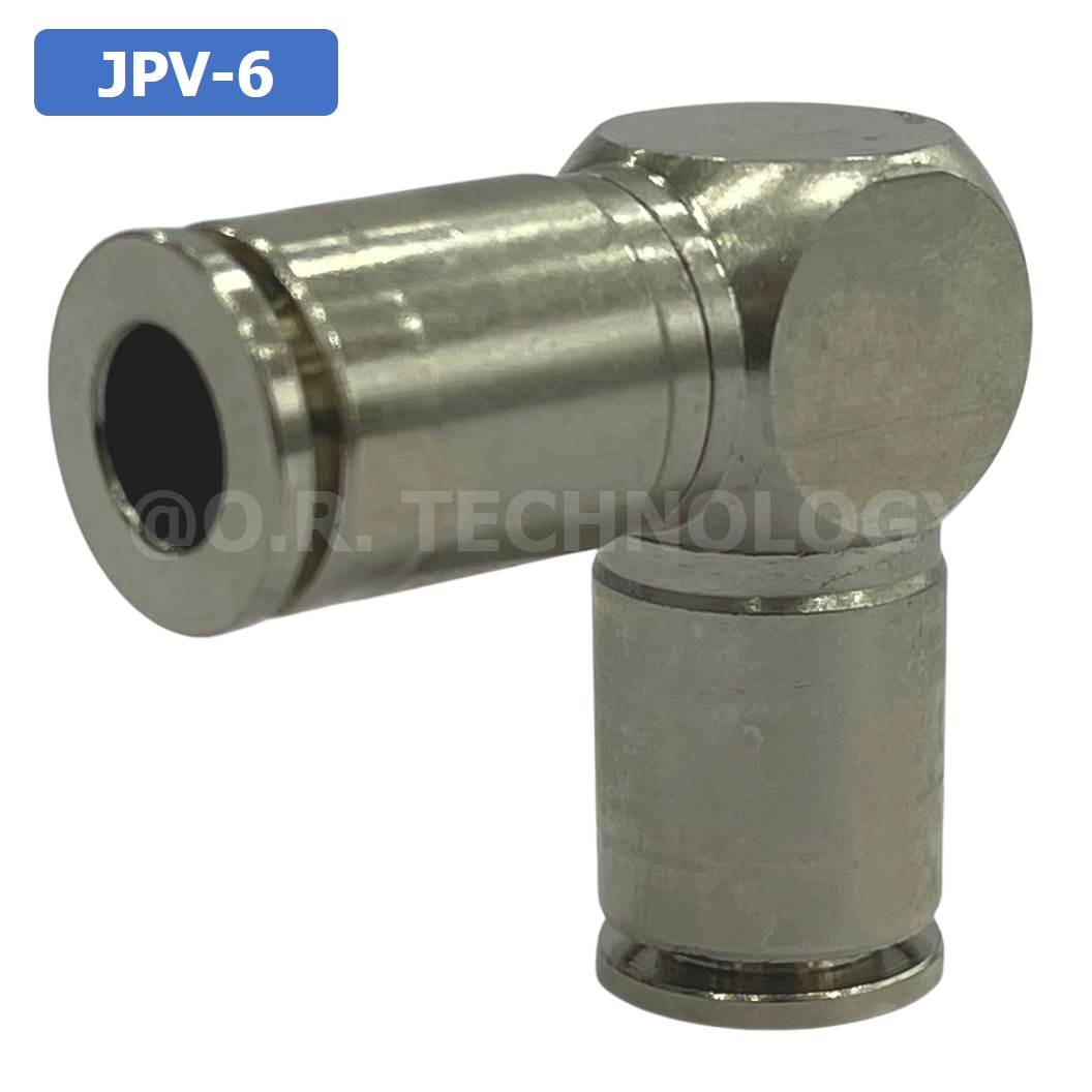 (1ชิ้น) JPV-6 ข้อต่อลม สแตนเลส 2ทาง งอ90 ตัวL STAINLESS 2 Way Elbow Air Connector JPV Pneumatic 2 Ways Fitting ข้อต่อลมสแตนเลส สำหรับ สายลม 6x4mm