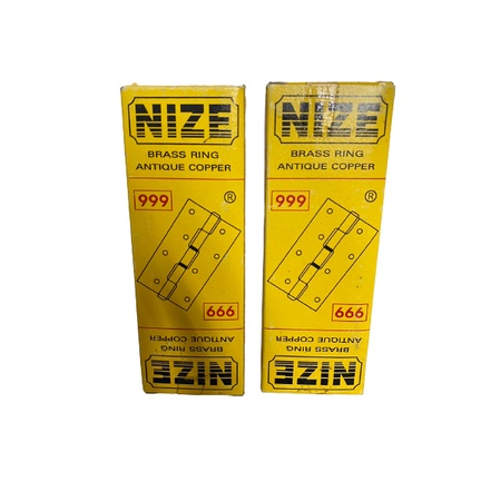 บานพับรมดำ ลาย AC แหวนทองเหลือง 4"x3" NIZE (ราคารวมแวท)(กล่องละ 2 อัน) บานพับประตู บานพับหน้าต่าง {รหัสสินค้า1903824101}