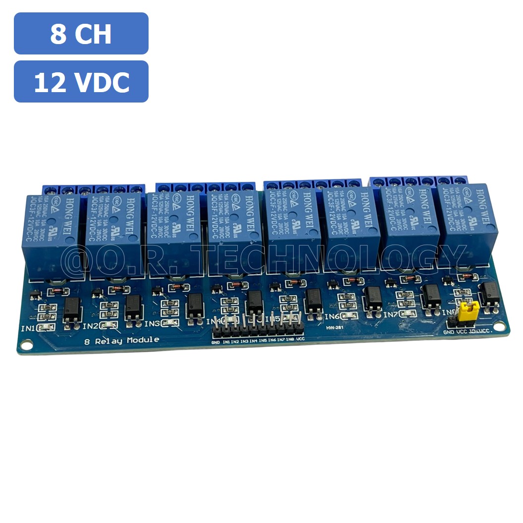 (1ชิ้น) NA195 โมดูลรีเลย์ 12VDC 8 ช่อง รีเลย์ 8 Channel Low Level Relay Module DC 12V (with light coupling)