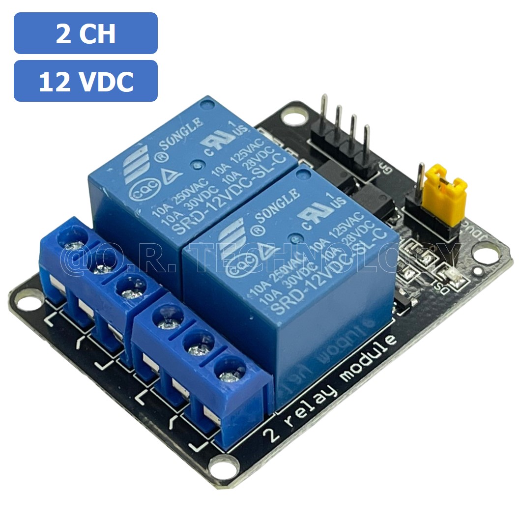 (1ชิ้น) NA189 โมดูลรีเลย์ 12VDC 2 ช่อง รีเลย์ 2 Channel Low Level Relay Module DC 12V (with light coupling)
