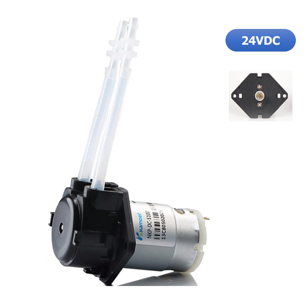 (1ชิ้น) NC462 ปั้มน้ำ ปั้มของเหลว Black 24V Silicone Tube Liquid Pump ID:3mm,OD:5mm, 19~100 mL/min