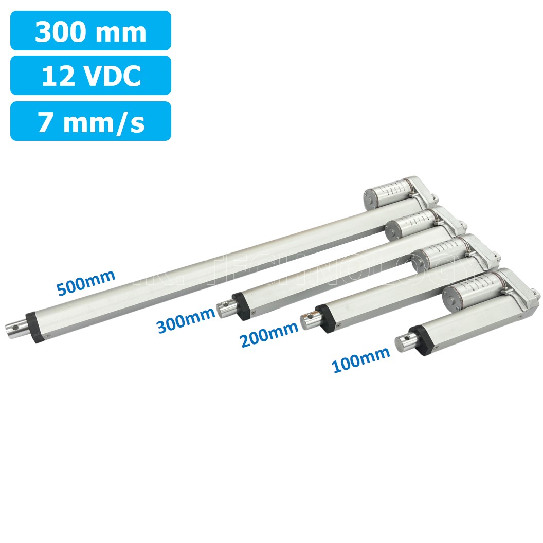 (1ชิ้น) NC483 มอเตอร์ก้านชัก พัตเตอร์ไฟฟ้า ระยะชัก 300mm 7mm/s 1500N 12VDC Electric Linear Actuator Putter DC 12V Stroke Length 300mm