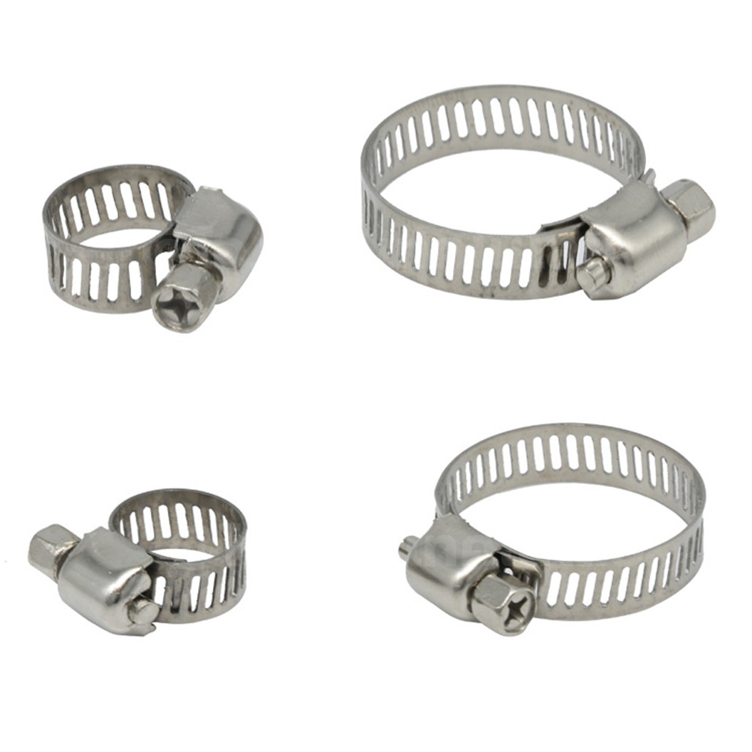 BKC เข็มขัดรัดสาย ตัวล็อคท่อ สแตนเลส แคลมป์รัดสาย กิ๊ปรัดสายยาง Buckle Stainless Steel Pipe Clamp ตัวล็อคสายลม 6-12mm/10-16mm/13-19mm/16-25mm/19-29mm/18-32mm