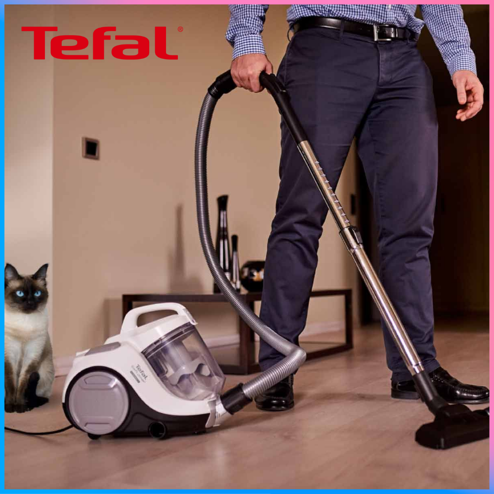TEFAL เครื่องดูดฝุ่น ทรงพลังด้วยกำลังดูด 2,100 วัตต์ รุ่น TW2947EA ความจุ 1.2 ลิตร สีขาว