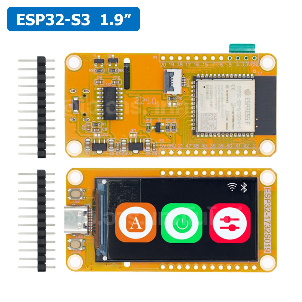 ZP002 ESP32-S3 HMI 8M PSRAM 16M Flash Arduino LVGL LCD IPS 170x320 1.9” EPS32-1732S019 Smart Display ST7789 (No Touch)