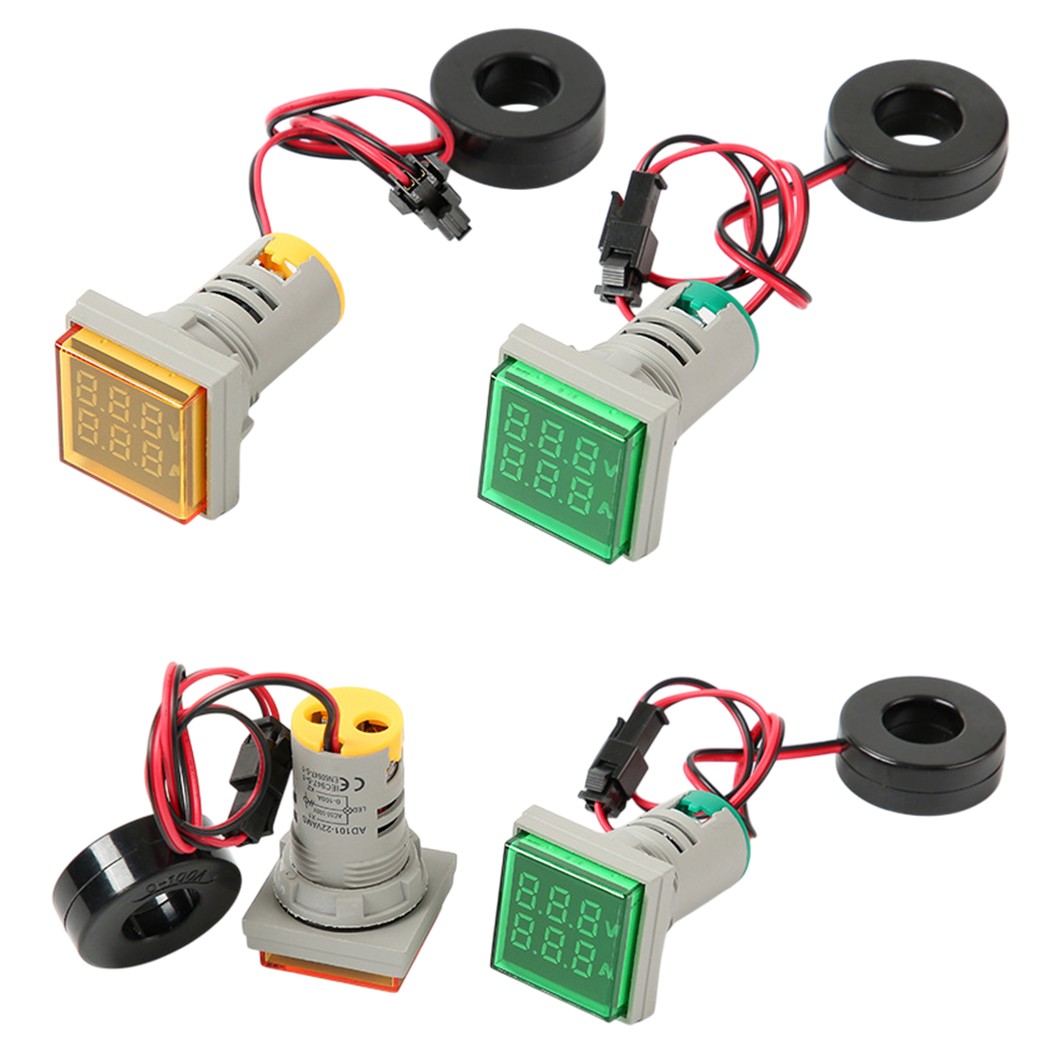 AD16-22FVA(AD101-22VAMS) โวลต์-แอมมิเตอร์ AC 50-500V 0-100A AC Digital Display Volt-Amp Meter AD101-22VAMS โวลต์มิเตอร์ แอมป์มิเตอร์ Voltmeter Ammeter Indicator สีแดง/สีเขียว/สีเหลือง/สีน้ำเงิน/สีขาว Red/Green/Yellow/Blue/White