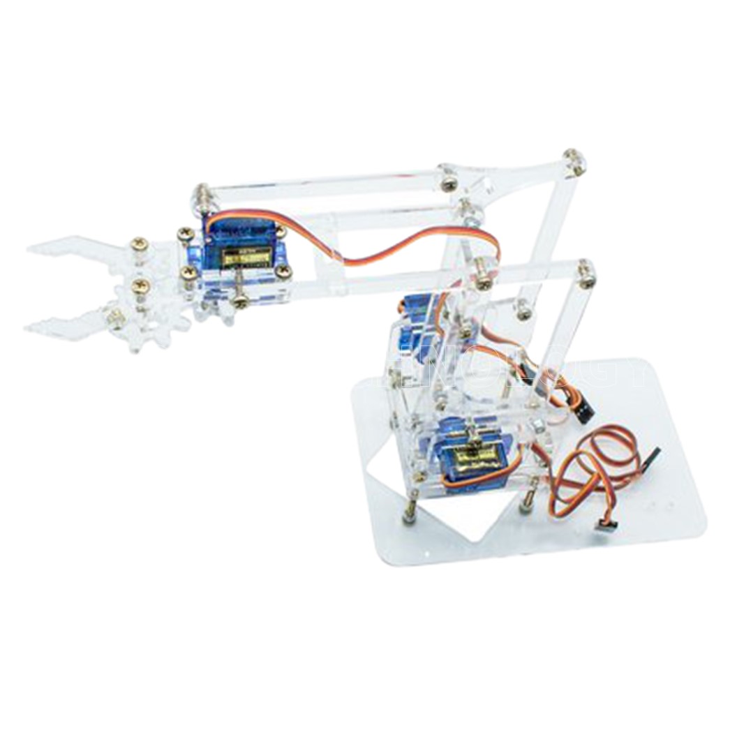 (1ชิ้น) ND075 โครง แขนกล แขนหุ่นยนต์ แขนเซอร์โว สีใส (ไม่รวมเซอร์โวมอเตอร์ และชุดคอนโทรล) Transparent DIY Acrylic Robot Manipulator Mechanical Arm (non-including Servo and board)