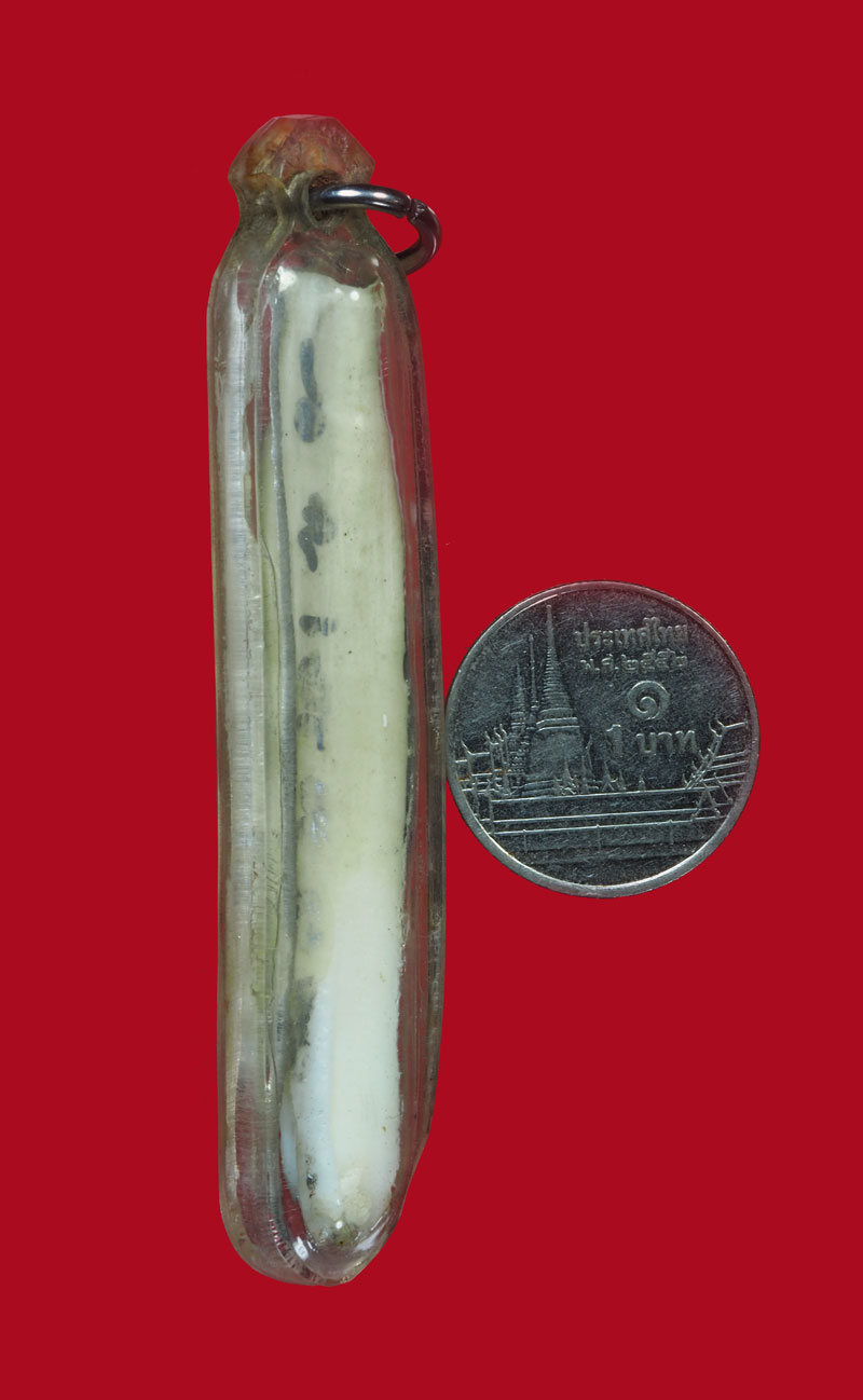 *30665 กระดูกห่าน จารด้วยปากกาสีบรอนซ์ เงิน เลี่ยมพลาสติกเก่าพอมีอายุ ไม่ทราบที่ 12