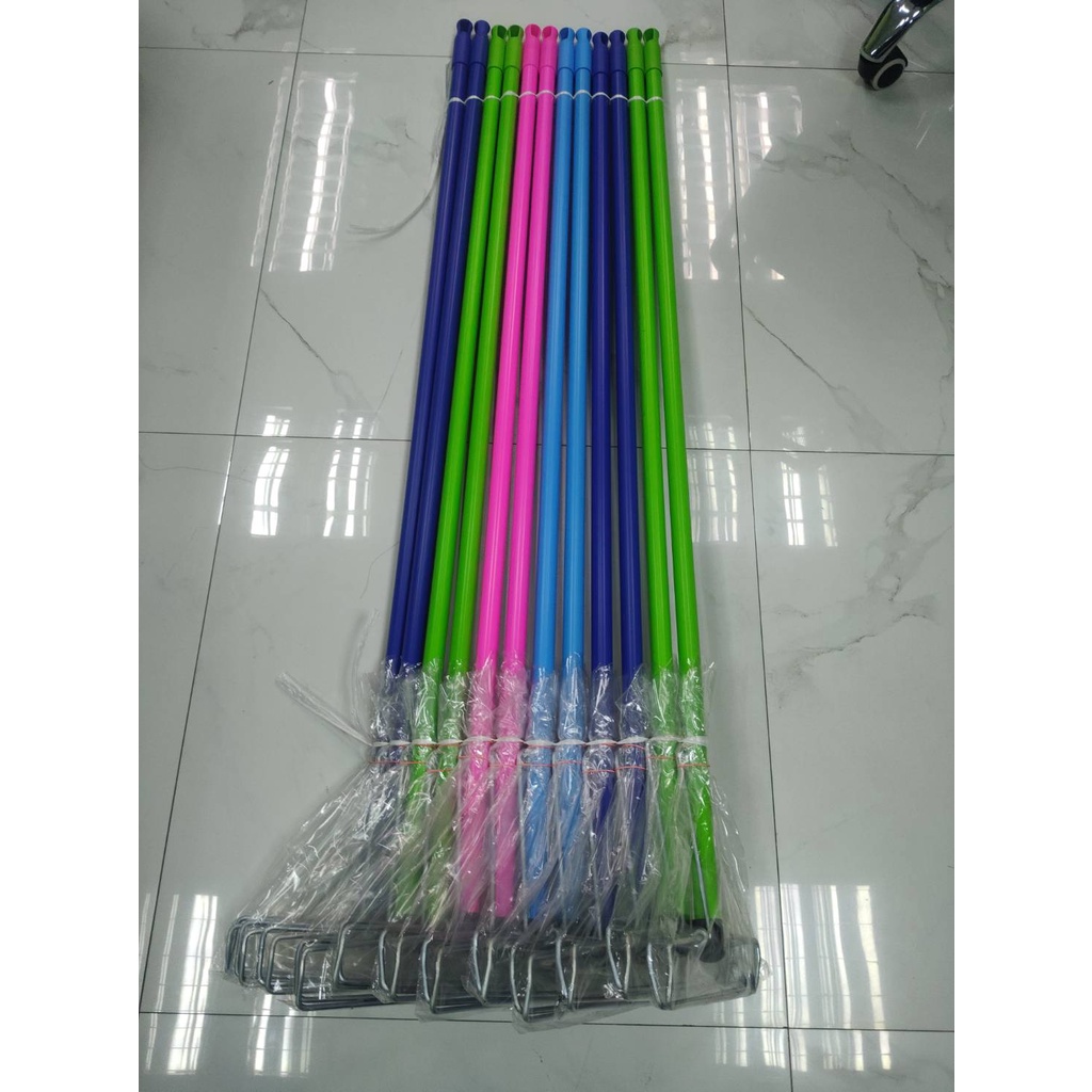 ไม้ถูพื้นม็อบหนีบ ขนาด 10" ด้ามคละสี+ผ้าแบน 200g. (มัด:1โหล)(ราคารวมแวท) {รหัสสินค้า2302304906}