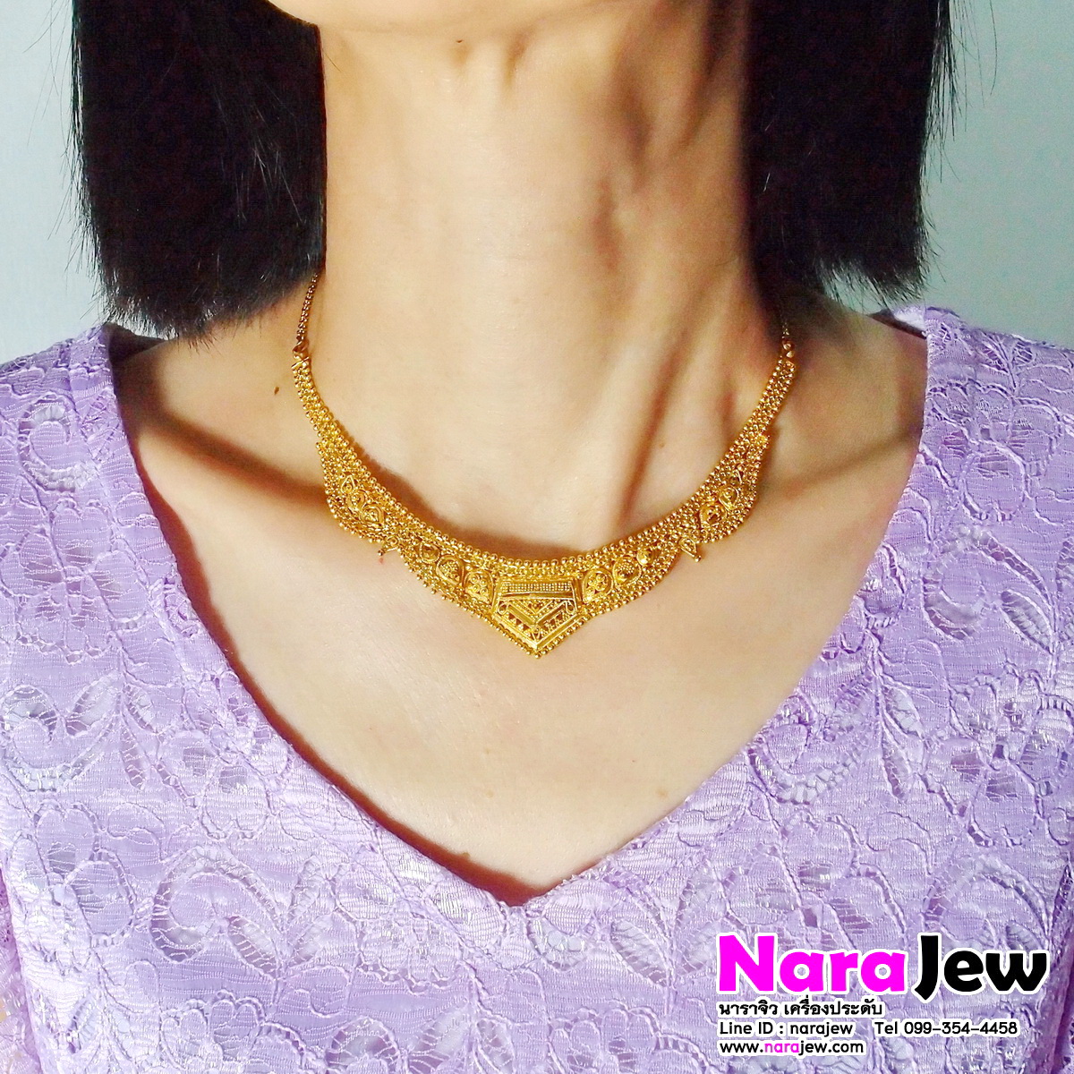 สร้อยคอทอง 22K (916) งานนอก ดูไบ งานหายาก ลวดลายละเอียด น่าสวมใส่และเก็บสะสม